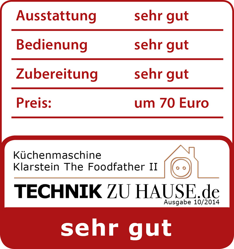 Testergebnis Klarstein Foodfather Küchenmaschine