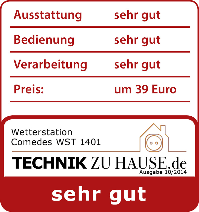 Testergebnis Comedes WST 1401 Wetterstation