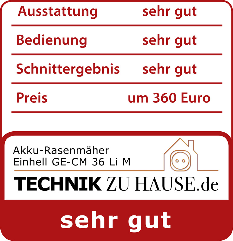 TestergebnisAkku-Rasenmäher Einhell GE-CM 36 Li M