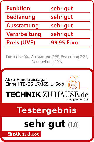 Technik zu Hause: Praxistest Einhell Akku-Handkreissäge TE-CS 18/165 Li Solo