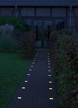 Die Leuchtsteine können sogar mit dem PKW überfahren werden