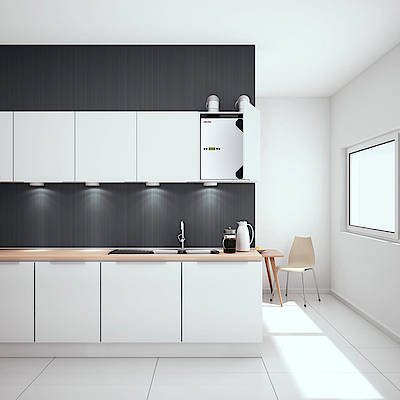 Ein Würfel Frischluft: Die Geräte der LWZ-Serie 70/180/280 sind ideal für die Sanierung geeignet. Das LWZ 70 kann beispielsweise im Küchenschrank untergebracht werden