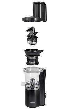Ein Multitalent dank zwei verschiedener Spezialeinsätze - der neue Panasonic Slow Juicer für Säfte, Sorbets und mehr
