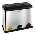 Mit farblichen Markierungen und drei Innenbehältern erleichtert der Klarstein Ökosystem Tretabfalleimer die umweltbewusste Abfallentsorgung