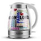 Der Klarstein Wasserkocher Kosmopolitan setzt farbenfrohe Akzente in der Küche und lässt sich bequem bedienen