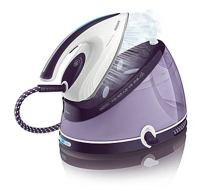 Das PerfectCare Aqua GC8640 bietet einen riesigen 2,2 Liter großen Wassertank. Perfect Care sorgt für optimale Ergebnisse bei allen bügelbaren Stoffen, ohne dass die Temperatur manuell angepasst werden muss.