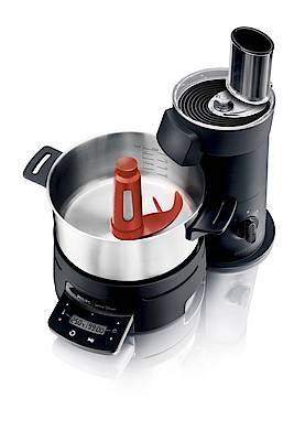 Der HomeCooker wird mit umfangreichem Zubehör geliefert und ist in Schwarz oder Weiß erhältlich