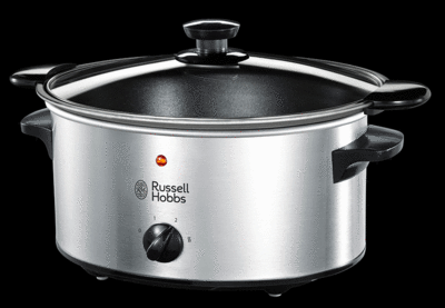 Beim Cook@Home Schongarer von Russell Hobbs findet die gesamte Zubereitung in einem einzigen Topf statt