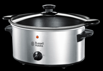 Beim Cook@Home Schongarer von Russell Hobbs findet die gesamte Zubereitung in einem einzigen Topf statt