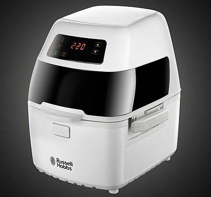 Die CycloFry Plus von Russell Hobbs arbeitet mit Heißluft-Technologie und eignet sich zum fettfreien Frittieren, Grillen, Braten und Backen