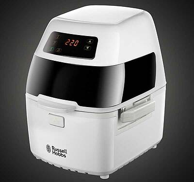 Die CycloFry Plus von Russell Hobbs arbeitet mit Heißluft-Technologie und eignet sich zum fettfreien Frittieren, Grillen, Braten und Backen
