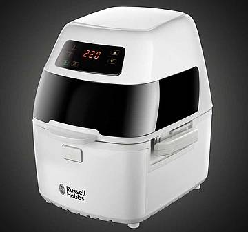 Die CycloFry Plus von Russell Hobbs arbeitet mit Heißluft-Technologie und eignet sich zum fettfreien Frittieren, Grillen, Braten und Backen