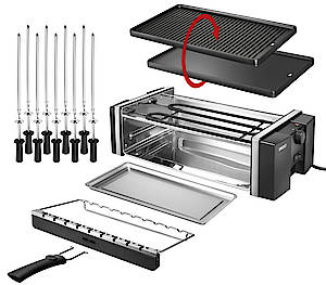 Doppelter Grillspaß mit dem Unold Grill und Kebab mit Wende-Grillplatte und Drehspießen