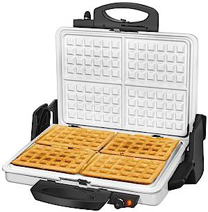 Auch Brüsseler Waffeln bereitet er zu