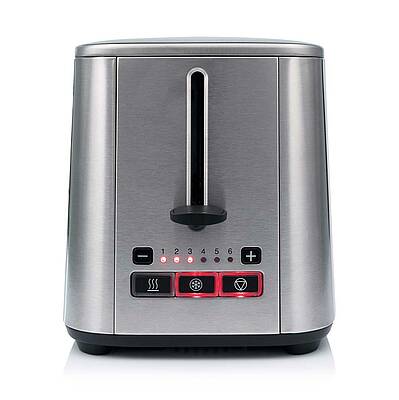 Der CT-1000S ist ein kleiner, kompakter Toaster in stilvollem Edelstahldesign - eine Zierde für jeden Frühstückstisch
