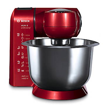 Auf elliptischen Bahnen kreisen Knethaken, Rühr- und Schneebesen in drei Richtungen