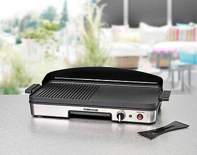 Fleisch, Wurst, Fisch, Gemüse – alles gelingt lecker und sicher mit dem neuen Tischgrill BBQ 2003 von Rommelsbacher