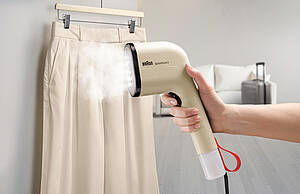 Die FastSteam Technologie ermöglicht einfache Faltenbeseitigung, auch unterwegs