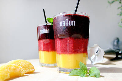 Der Braun Stabmixer MQ 745 ist jetzt in einer Sonderedition zu haben, inklusive 2 Gläsern und einem Rezept für ein Smoothie in Schwarz, Rot, Gold