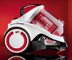 Attraktives Design und ein großes Staubbehältervolumen kennzeichnen den beutellosen Cyclone-Staubsauger rebel21
