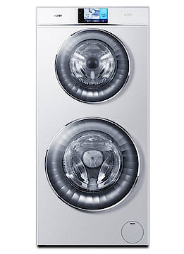 Mit der raffinierten Haier Duo Waschmaschine mit zwei Trommeln geht das Wäschewaschen noch schneller