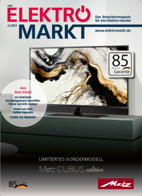 Die Ausgabe 4/2023 ist ab sofort unter www.elektromarkt.de erhältlich (Titelbild: Meisenbach Verlag)