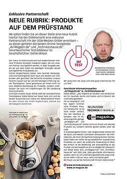 Im Branchenmagazin Elektromarkt erscheinen exklusiv und regelmäßig Testberichte aus der Technikzuhause-Redaktion