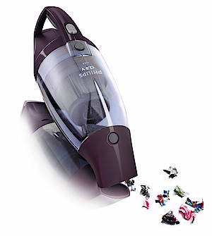 Nach Gebrauch wird der Mini-Vac einfach in die formschöne Ladestation gestellt