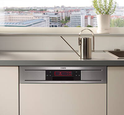 AEG Favorit ProClean: Die Time Saver Option ist nur eine von vielen intelligenten Funktionen, die dem Nutzer die Handhabung erleichtern und beste Reinigungsergebnisse erzielen