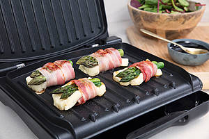 Der Präzisions-Fitnessgrill von George Foreman ist für Gegrilltes auf dem Punkt mit einem Temperatursensor ausgestattet