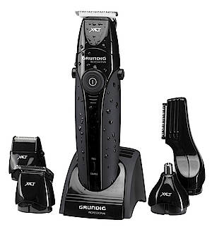 Fünf neue Grundig Bart- und Haarschneider erleichtern Männern die tägliche Beautypflege - komfortabel und flexibel. Im Bild das Profi Multihaarschneideset MT 8240 WET&DRY