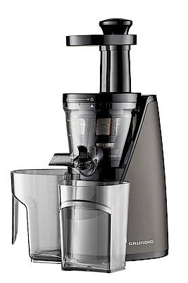 Dank eines geschmacksneutralen Edelstahleinsatzes verarbeitet der Grundig Slow Juicer SJ 8640 auch gefrorene Früchte