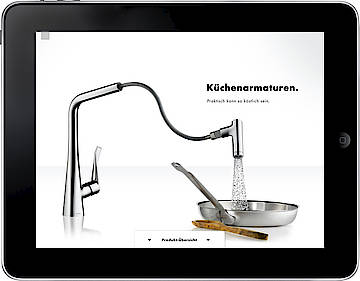 Die Hansgrohe iPad Katalog App Version 2.0 ist ab sofort in 13 Sprachen kostenfrei bei iTunes erhältlich