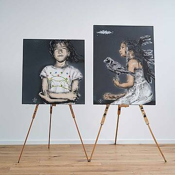 Die beiden Nanoo Infrarot-Heizplatten wurden vom französisch-deutschen Street Artist L.E.T. (Les Enfants Terribles) gestaltet, der mit seinen Arbeiten international bekannt ist