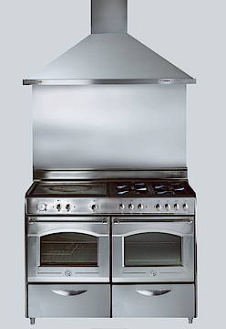 Profiherd Rosières Bocuse RBC 127 in Edelstahl mit optionler Haube und Panel