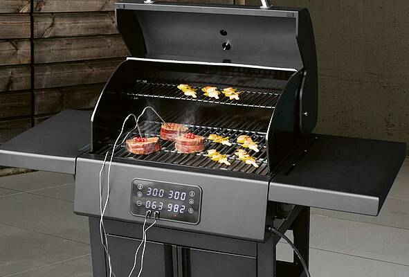 Große Grillfläche, dabei platzsparend und praktisch - der neue Landmann Elektro-Grillwagen EG-II-591