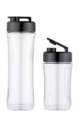 Smoothie Mixbehälter mit 0,6 bzw. 0,3 Liter sind optional erhältlich, beim MX 350 ist der 0,6 Liter Behälter bereits im Lieferumfang
