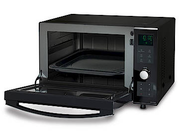 Schick im schwarzen Outfit - das Multitalent von Panasonic, das Mikrowelle, Ofen und Grill in einem kompakten Gerät vereint
