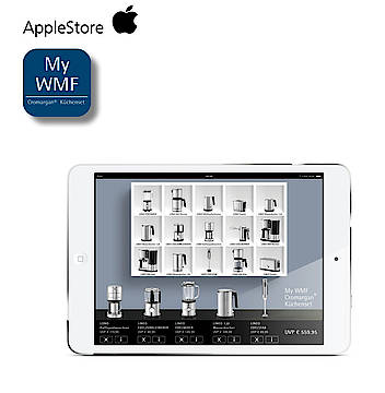 My WMF App und Microsite konzentrieren die Inhalte zu allen WMF Serien und Produktkategorien. Der Konfigurator hilft bequem und übersichtlich bei der individuellen Produktauswahl für ein My WMF Cromargan® Küchenset