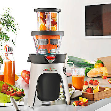 Der neue Moulinex Slow Juicer vereint die Funktionen von Entsafter, Dampfentsafter und Zitruspresse und arbeitet besonders leise und schonend