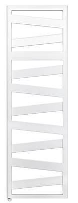 Der Design-Heizkörper Zehnder Ribbon überzeugt durch seine dynamische, moderne Optik und bietet zugleich viel Platz für Hand- und Badetücher