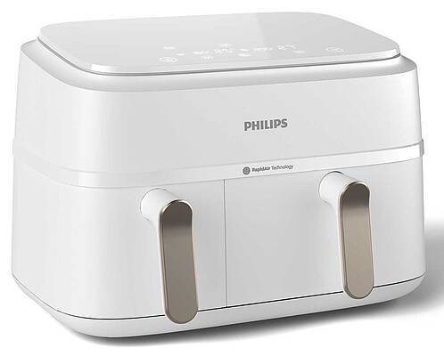 Beliebte Küchenhelfer in feinem Weiß: Philips Airfryer Dual Basket...