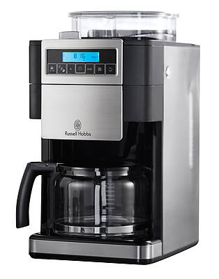 Die neue Platinum Collection Mill & Brew Kaffeemaschine verfügt über ein verstellbares Mahlwerk. (Fotos: Russell Hobbs)