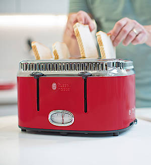 Im beliebten Stil der 50er Jahre präsentiert sich die Retro-Frühstücksserie von Russell Hobbs in drei nostalgischen Farbgebungen