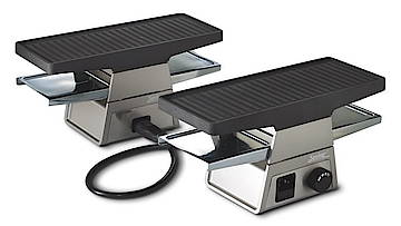 Raclette-Ofen in Zweier-Einheiten: die Ergänzungsmodule werden direkt an die Grundeinheit gesteckt oder per Kabel verbunden<br>(Fotos: Spring)