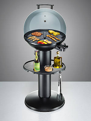 Der BBQ 2004/E Gourmet Plus ist ein Elektrogrill mit stabilem Standfuß. (Fotos: Rommelsbacher)