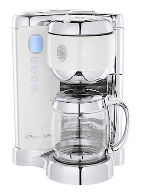 Glas, Edelmetal und blau beleuchtete Displays bestimmen den Look der Glass Touch-Serie (Fotos: Russell Hobbs)