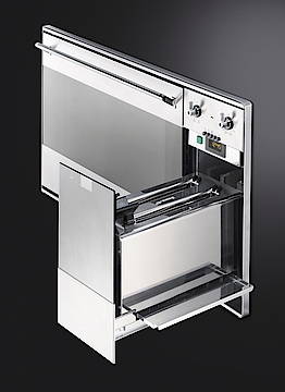 Pfiffige Lösung: der Toaster befindet sich neben dem Backofen