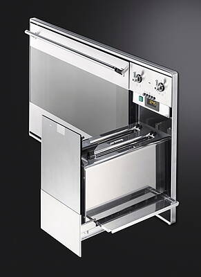 Pfiffige Lösung: der Toaster befindet sich neben dem Backofen
