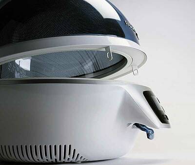 Fagor Spoutnik: Mit 700 Watt Leistung und sphärischer Form werden alle Lebensmittel 10 Prozent schneller und homogener erwärmt, als mit konventionellen Geräten
